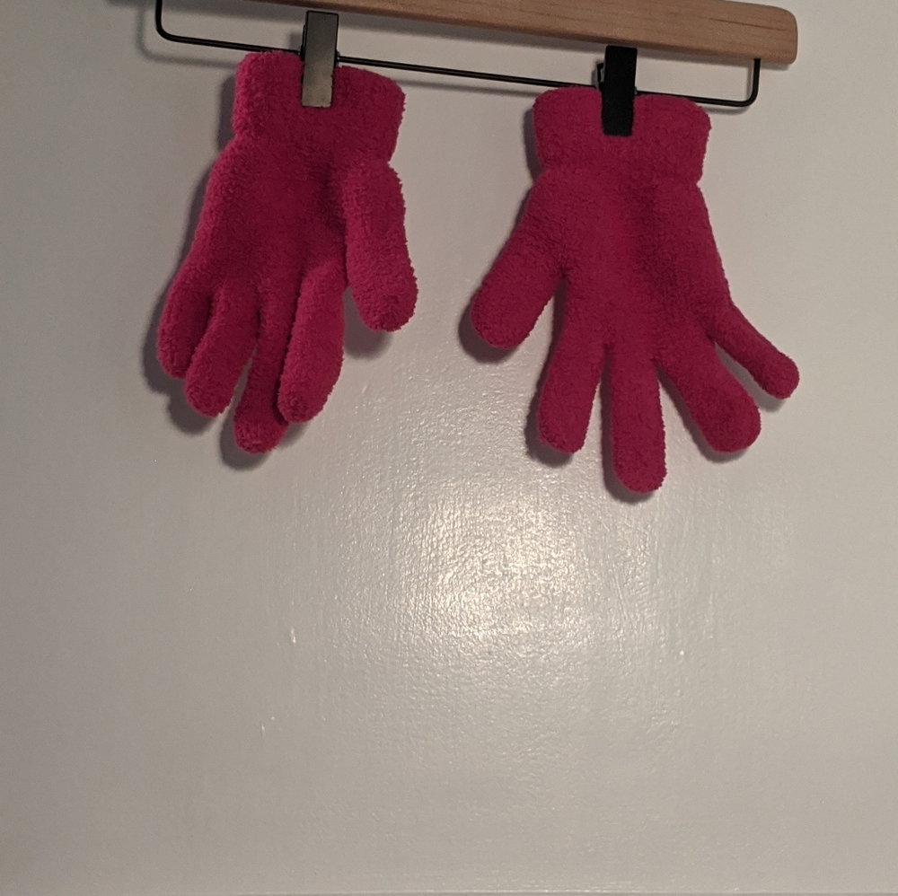Pink Fuzzy Gloves